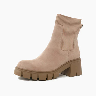 Wildleder Plateau Chelsea Boots