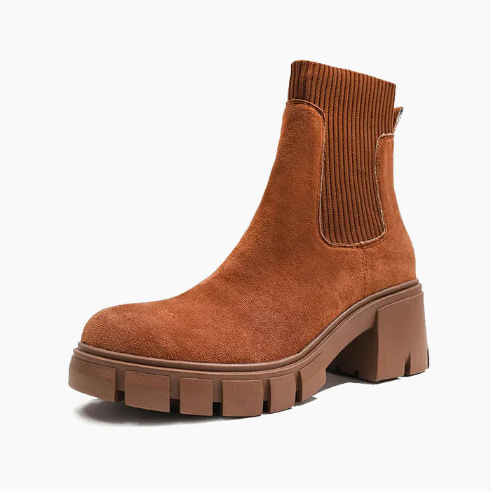 Wildleder Plateau Chelsea Boots