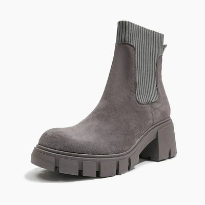 Wildleder Plateau Chelsea Boots