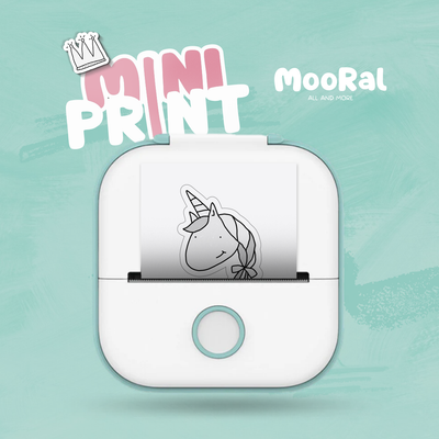 Der Mini Print™ von Mooral in Grün – eleganter Mini Printer für DIY-Kreativität und Etiketten.