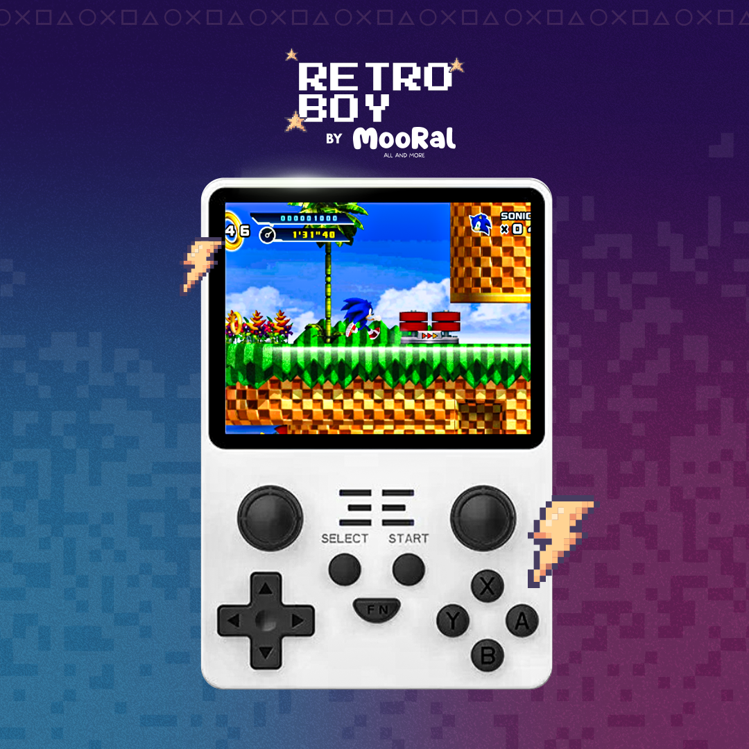 Erlebe die Welt der Retro-Games neu mit dem RetroBoy Gameboy in Weiss – die ultimative Retro-Konsole für alle Retro-Gamer.