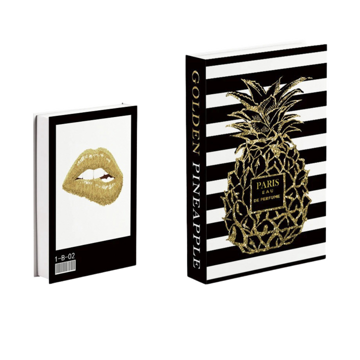 Golden Pineapple Deko und Aufbewahrungsbuch – tropisches Coffee Table Dekobuch als Blickfang
