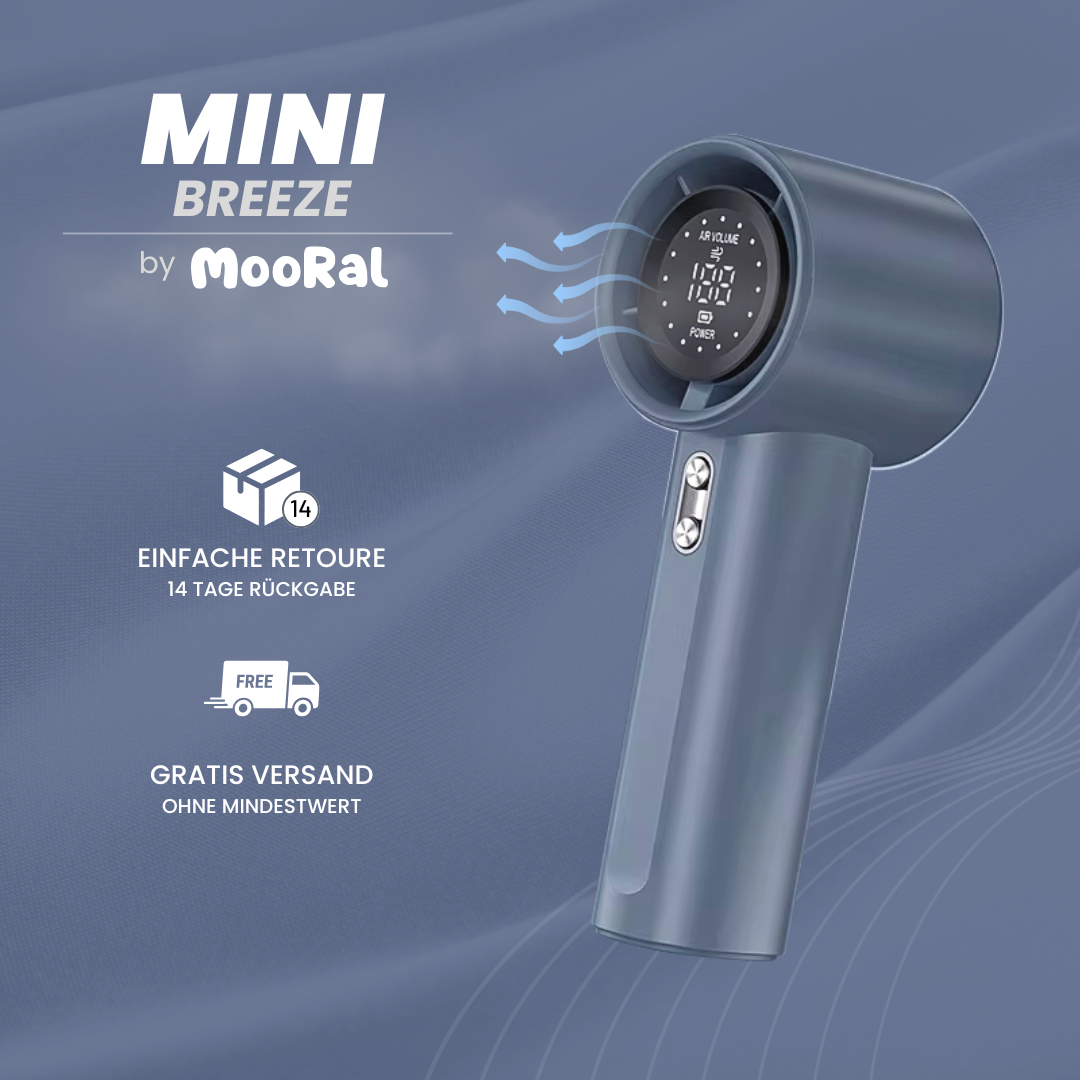 Mini Breeze Reiseventilator in Dunkelblau – USB-ladbarer Handventilator mit Gratis Versand und 14 Tage Rückgabe.