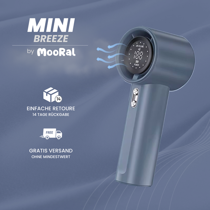 Mini Breeze Reiseventilator in Dunkelblau – USB-ladbarer Handventilator mit Gratis Versand und 14 Tage Rückgabe.