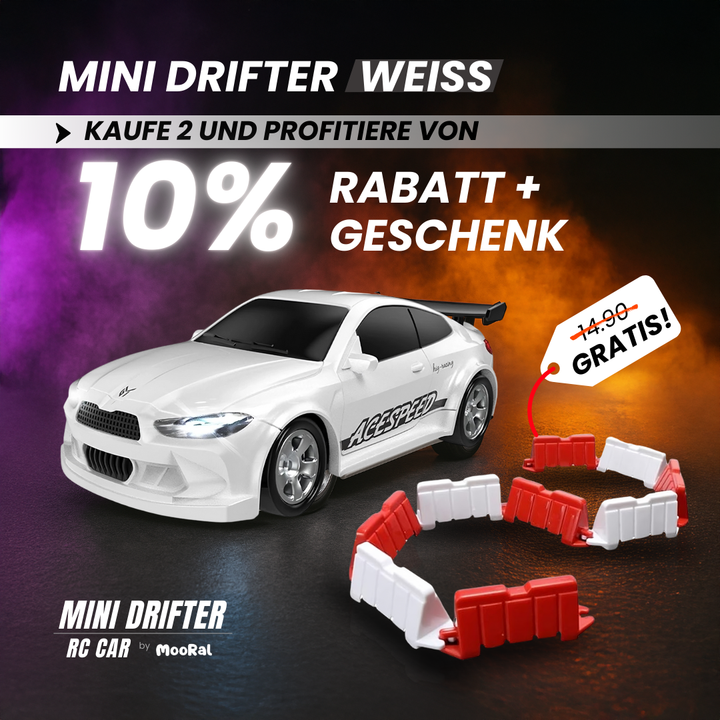 Weisses Mini Drifter RC Auto mit 10 % Rabatt und kostenloser Driftstrecke
