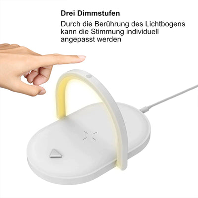 Wireless Ladestation mit Tischlampe